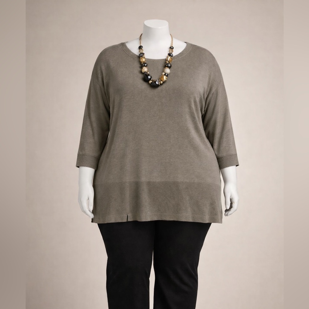 Worthington Women’s Knit Sweater XXL Neutral Taupe Long Sleeve Pullover